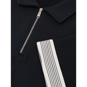 REISS Bruno Sleeve-Trim Half-Zip Polo Shirt